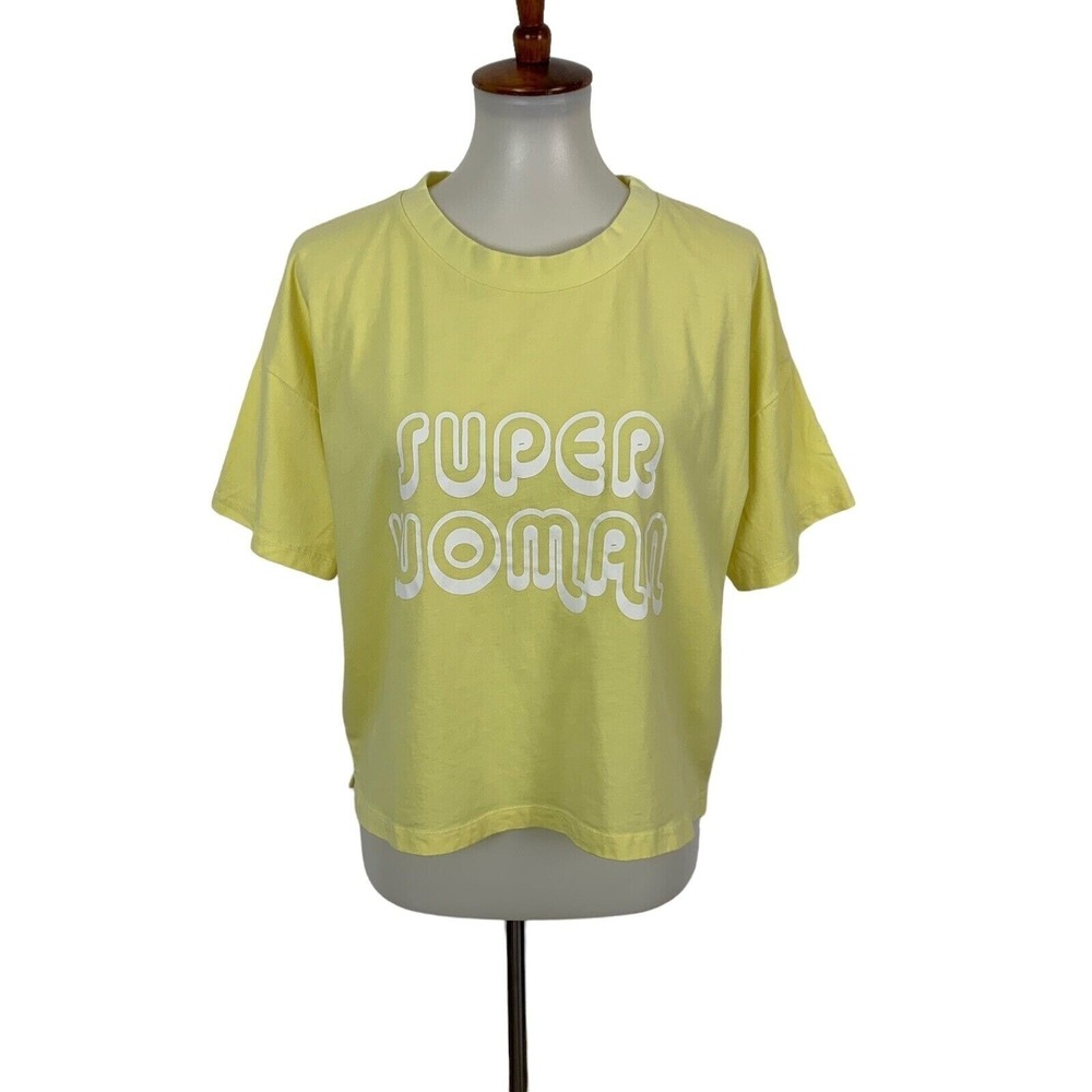 Hypr Wear Tee Top Large Yellow Superwoman Graphic‎ Short Sleeve